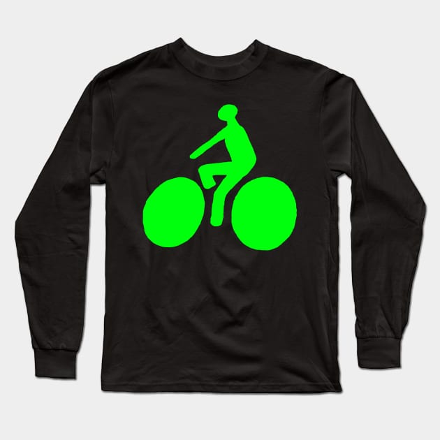 Green bicycle Long Sleeve T-Shirt by DrTigrou